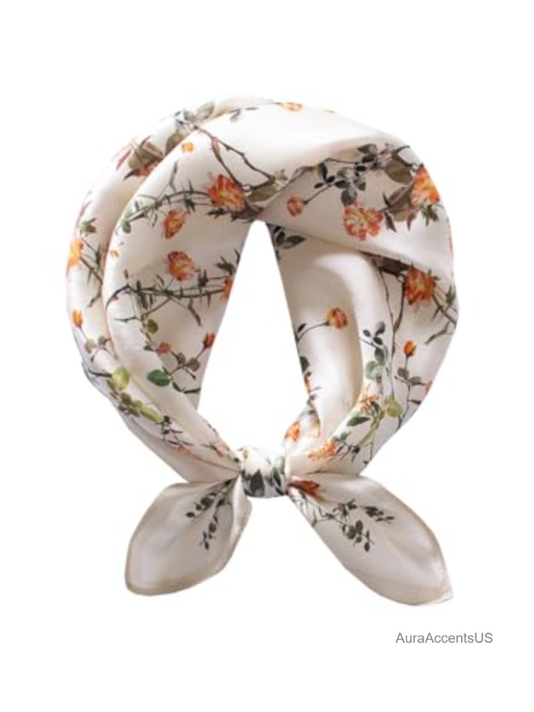 100% Mulberry Silk Square Neckerchief Scarf Gift Box Packed